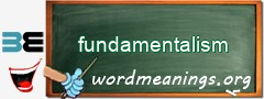 WordMeaning blackboard for fundamentalism